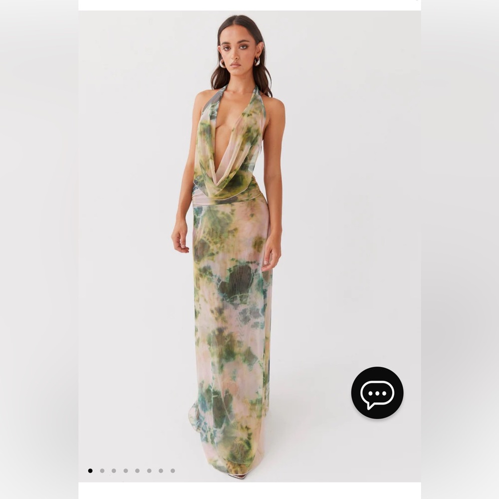 Peppermayo Elysia Mesh Maxi Dress - Rainforest